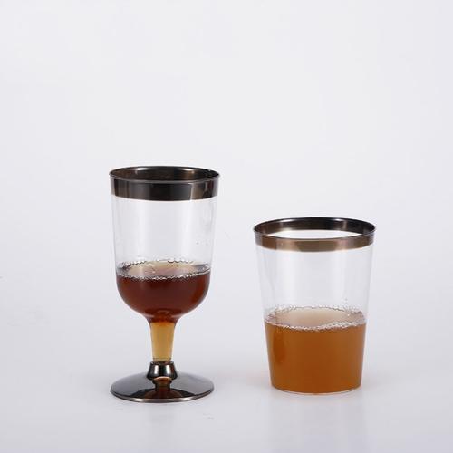 镀金杯子 酒杯 塑料 10oz水杯 日用百货 塑料杯定制 厂家直销